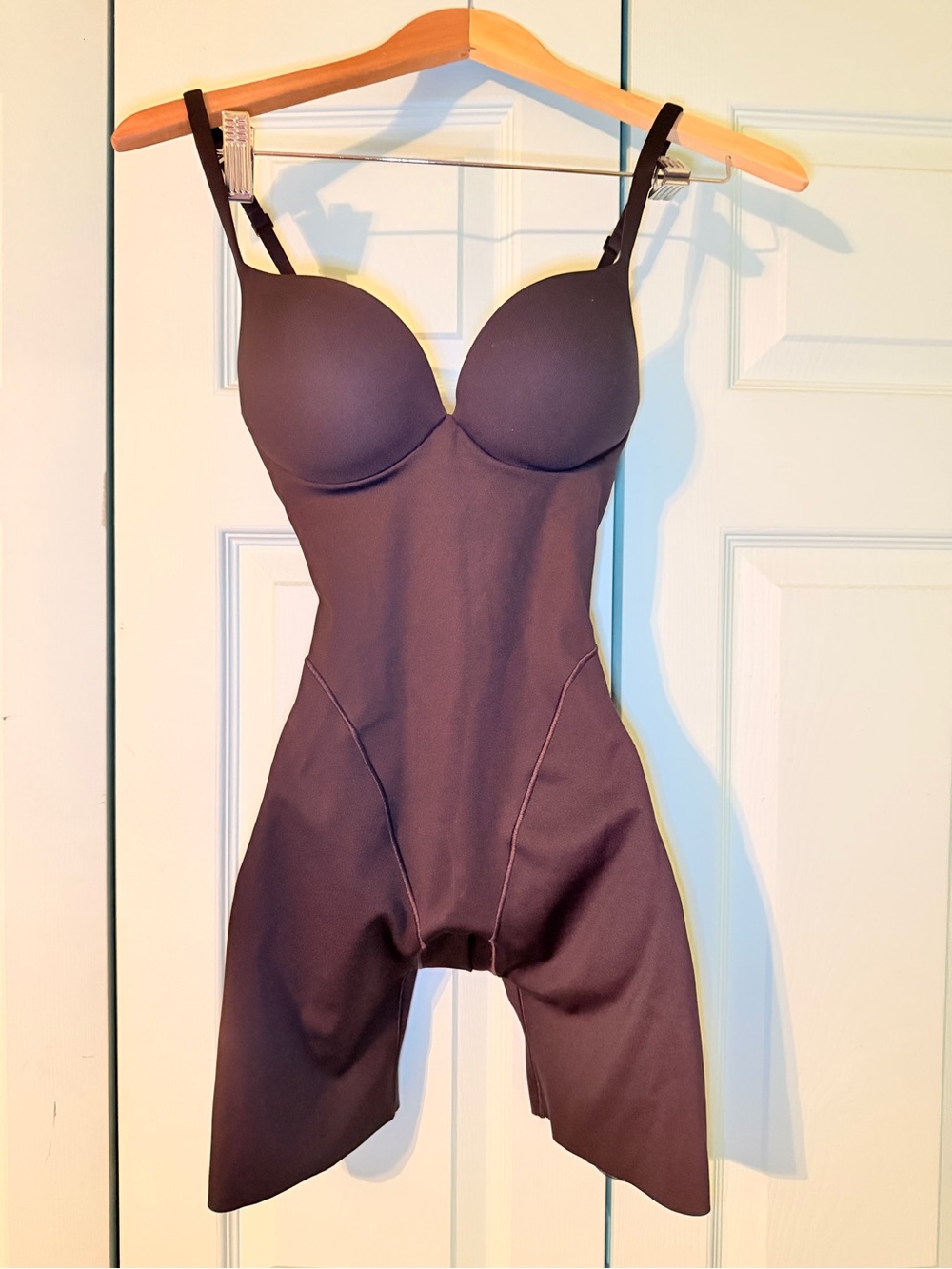 Skims Black Shapewear Bodysuit with Built-In Padding